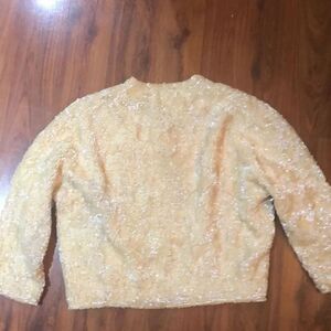 Vintage Hand made sequins 50s 60s sweater S